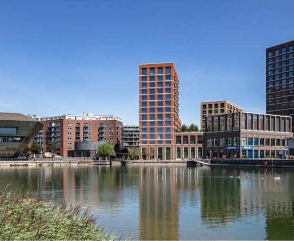 Canada Water regeneration development with high-rise residential towers