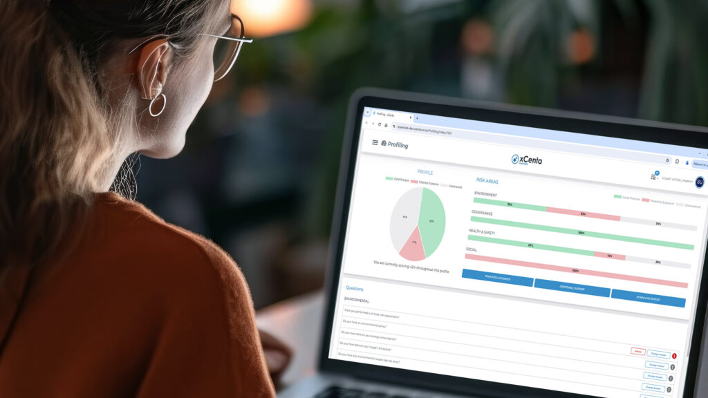 Person using the xCenta profiling tool on a laptop